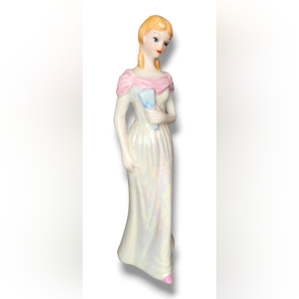 Porcelain Girl Holding Fan Figurine